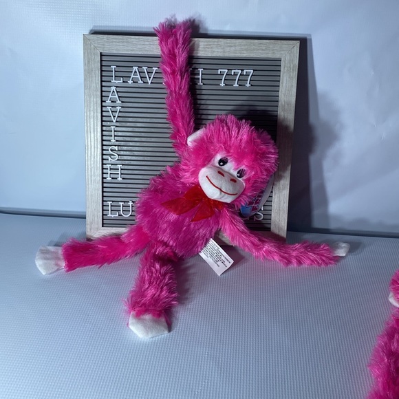 Fuzzy friend monkey pink and white - Picture 3 of 5